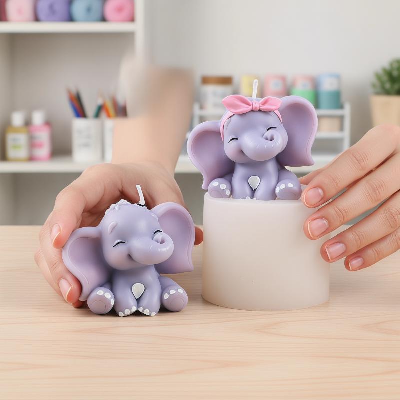 Cute 3D Elephant Silicone Cand - огляд і ціна Soap Making Silicone Molds