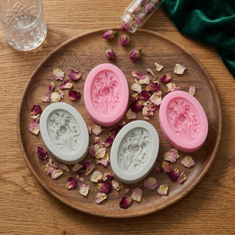 4 Silicone mold with flower sh - огляд і ціна Soap Making Silicone Molds